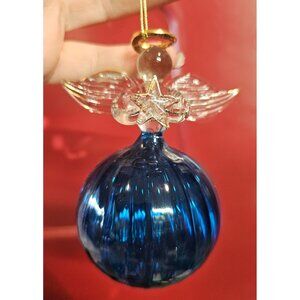 Vintage Garden Ridge Birthstone Hand Blown Glass Angel December‎
